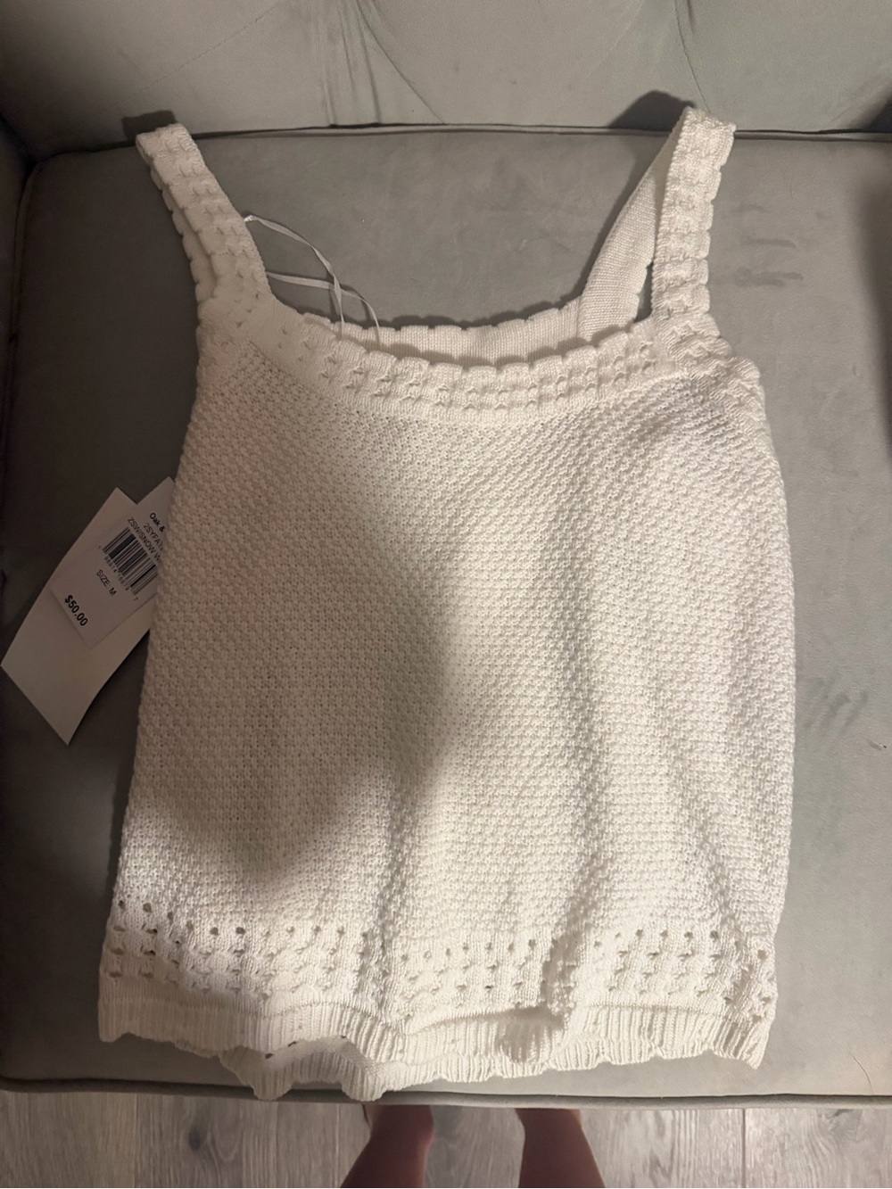 OAK & TRELLIS  Knit Crochet-Trim Camisole